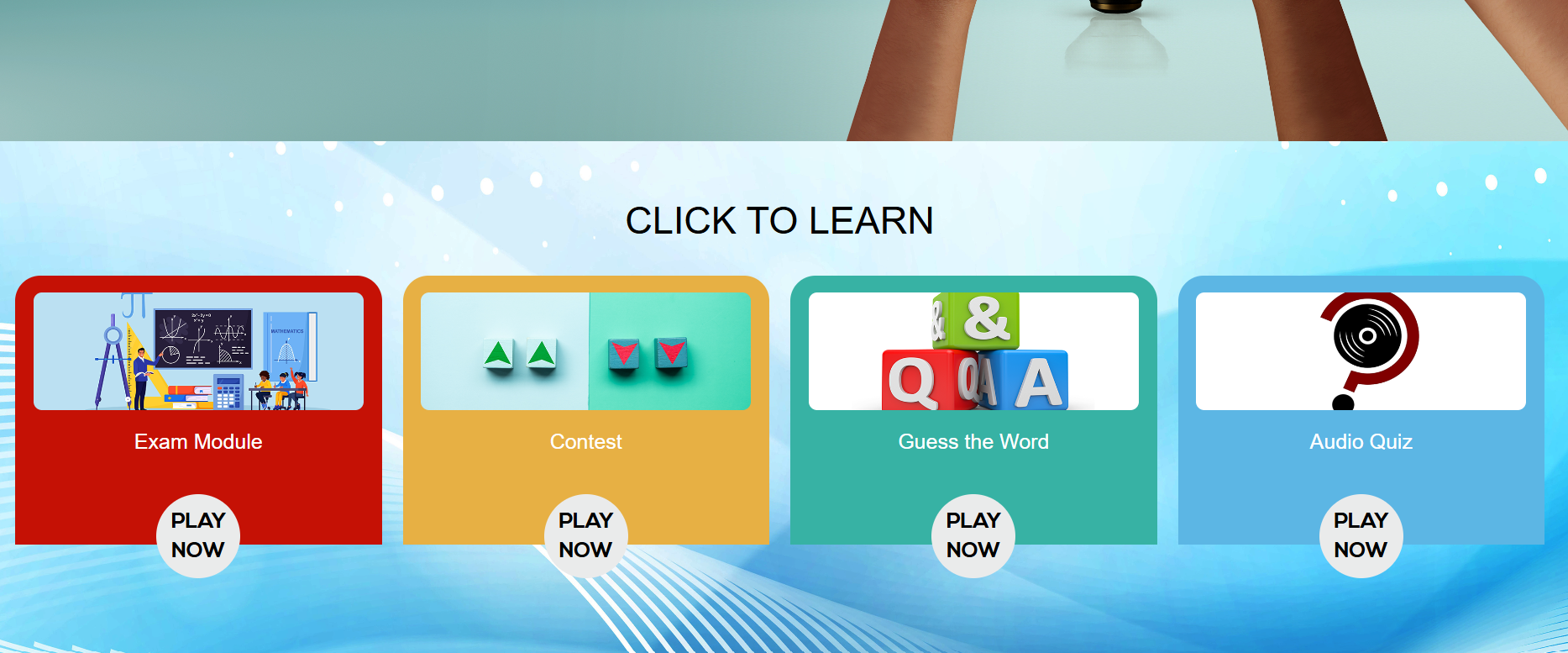 Scholars Circle choose a learning experience: Exam practice, contests, word games, and audio quizzes in one place.